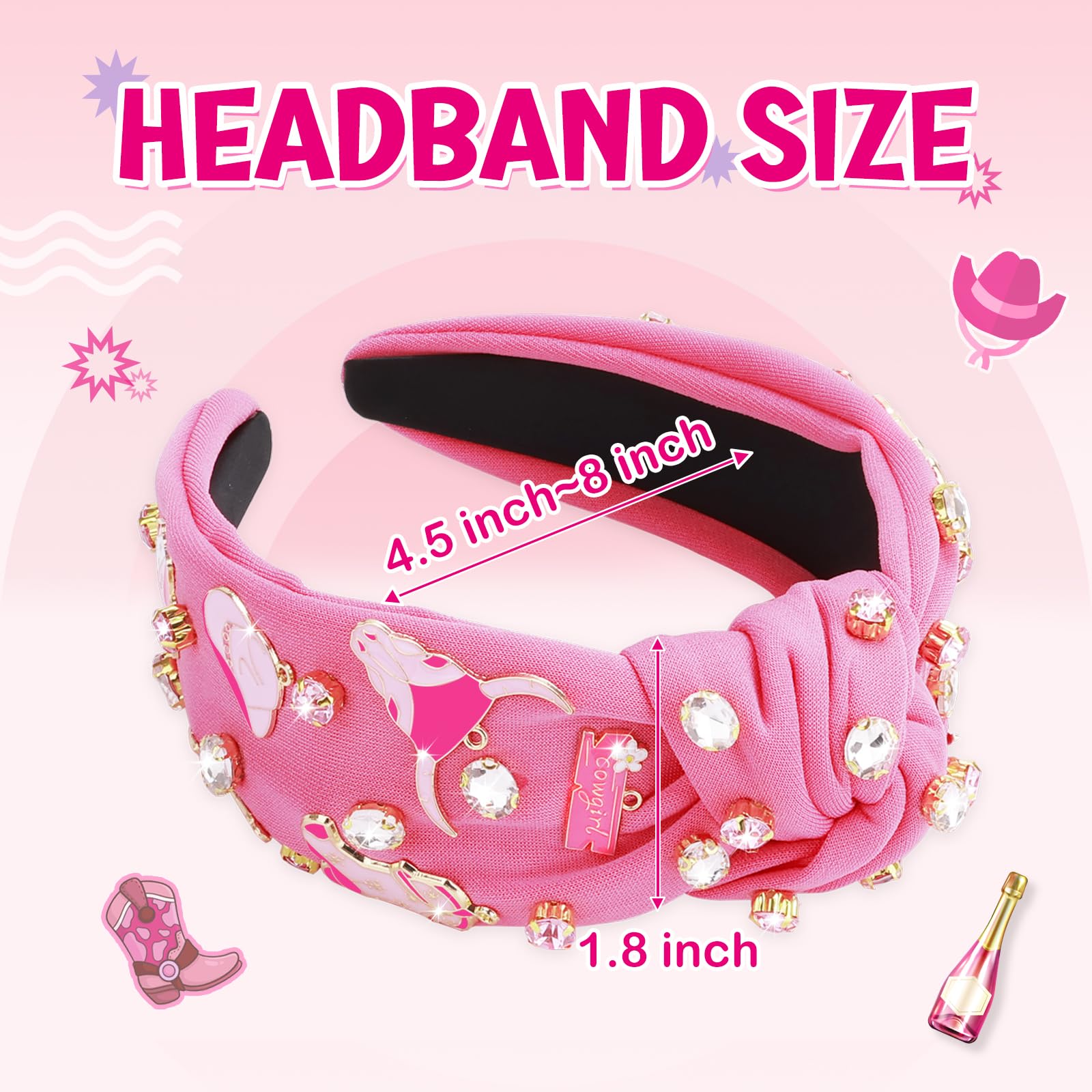 MOSOTECH bandeau strass confortable et anti-dérapant pour rester en place.