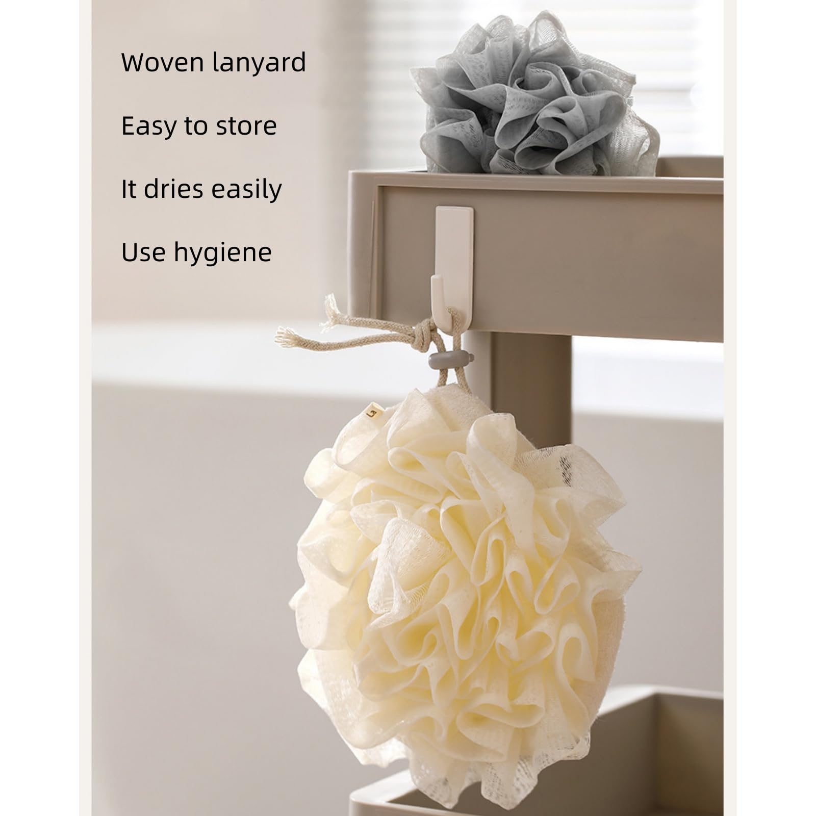 MOSYFEIBI Lavette 2-en-1 avec cordon de serrage pour rangement pratique.
