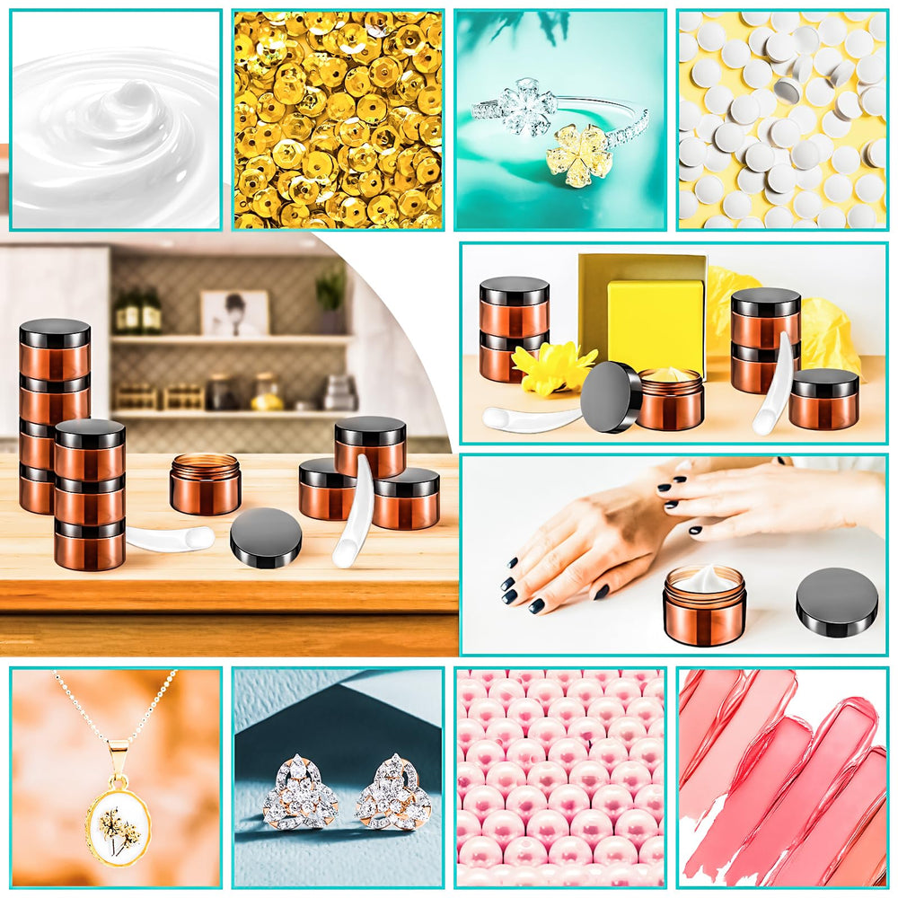 MotBach bocaux ambrés 30ml, voyage compact et pratique.