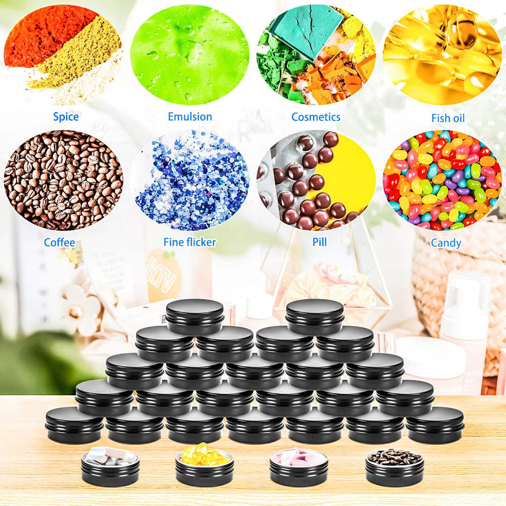 MotBach boîte aluminium 30 ml ouverte, rangement rapide pour cosmétiques maison.
