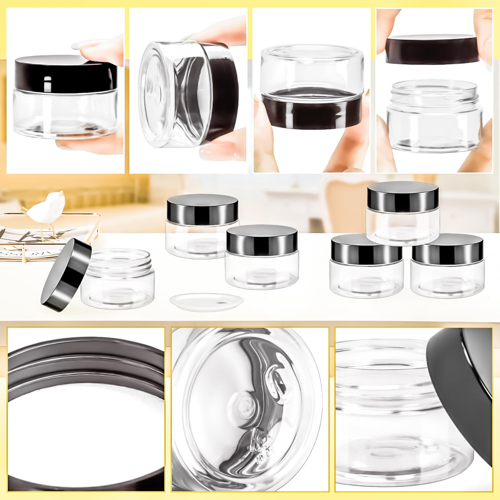 MotBach pot plastique réutilisable 30ml avec spatule incluse, usage précis