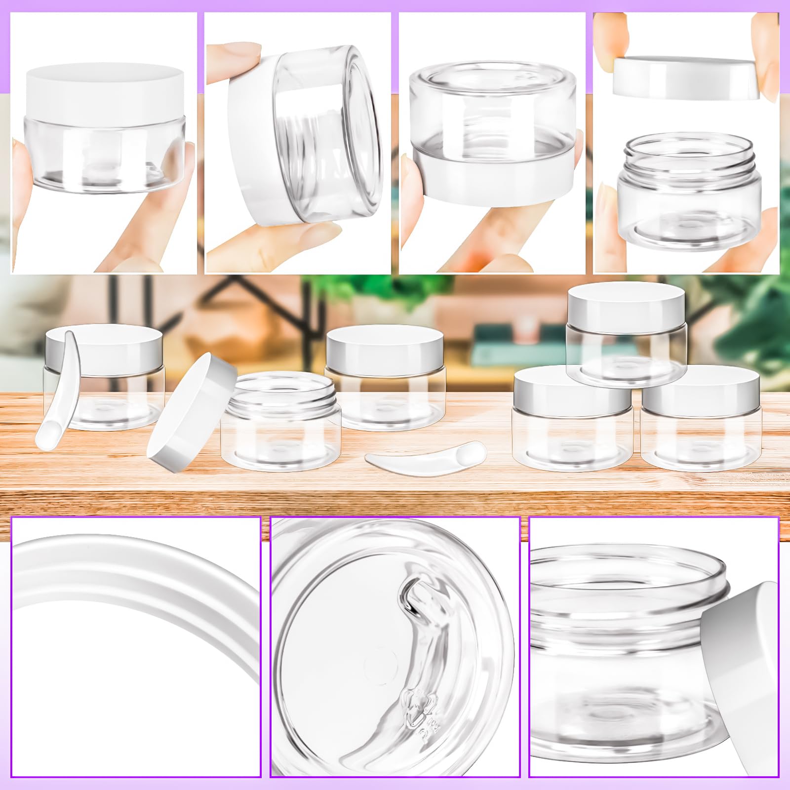 MotBach: pot plastique transparent 30 ml, facile de voir le contenu.