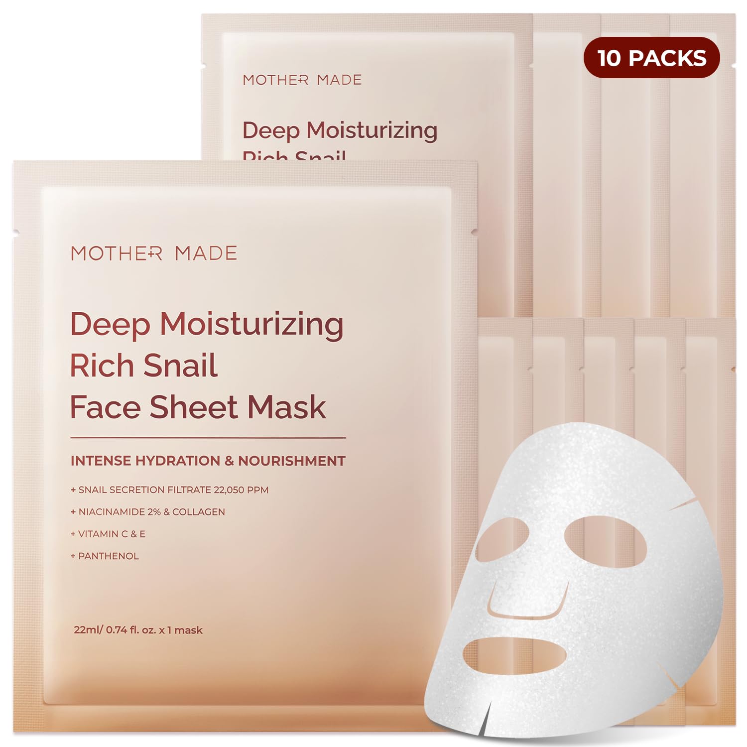 MOTHER MADE masque visage lumineux et hydratant pour peau saine.