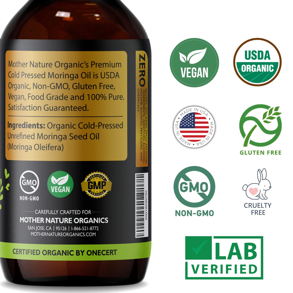 Soin cheveux avec l’huile Moringa Mother Nature Organics, nourrissant
