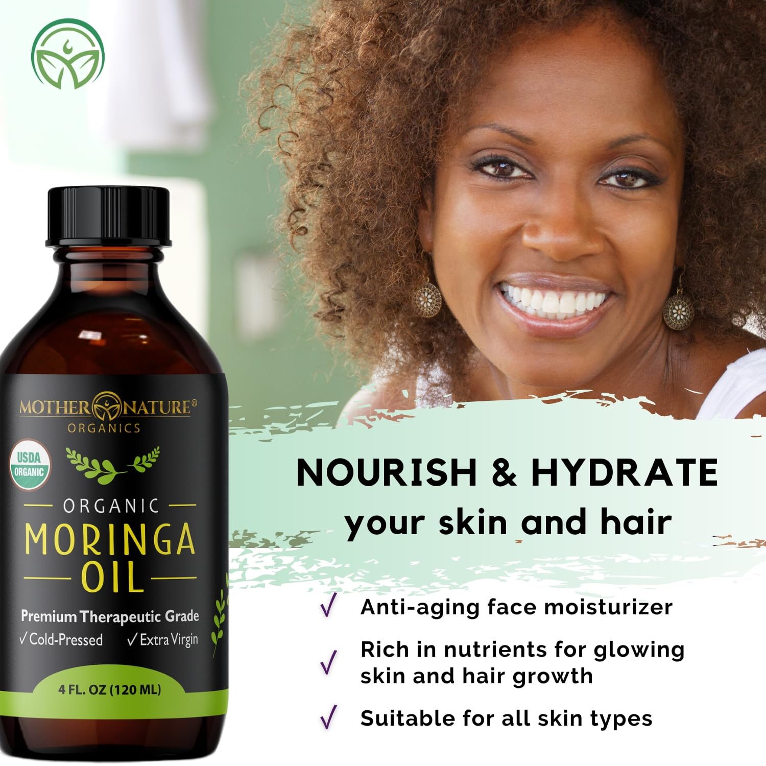 Soin visage quotidien avec l’huile Moringa de Mother Nature Organics