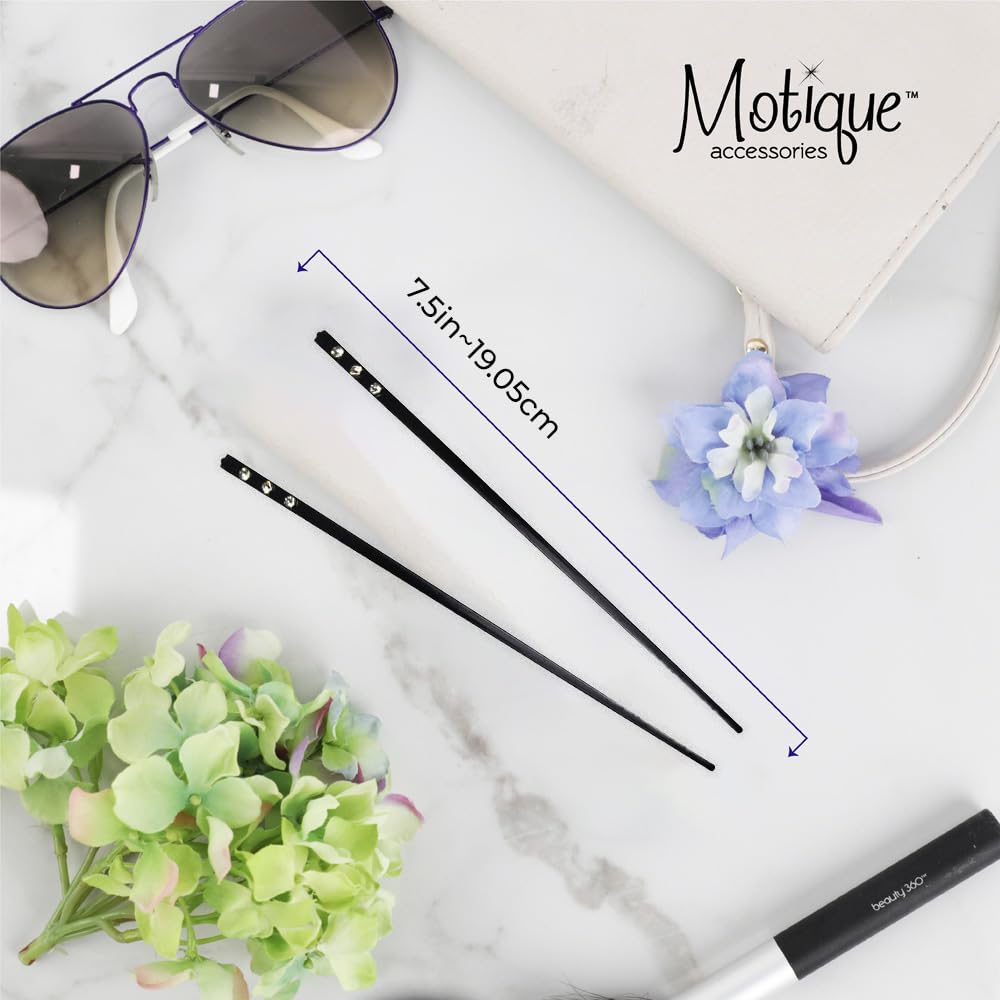 Motique Accessories ensemble batons-cheveux noirs, design fonctionnel et tendance.