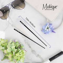 Motique Accessories ensemble batons-cheveux noirs, design fonctionnel et tendance.