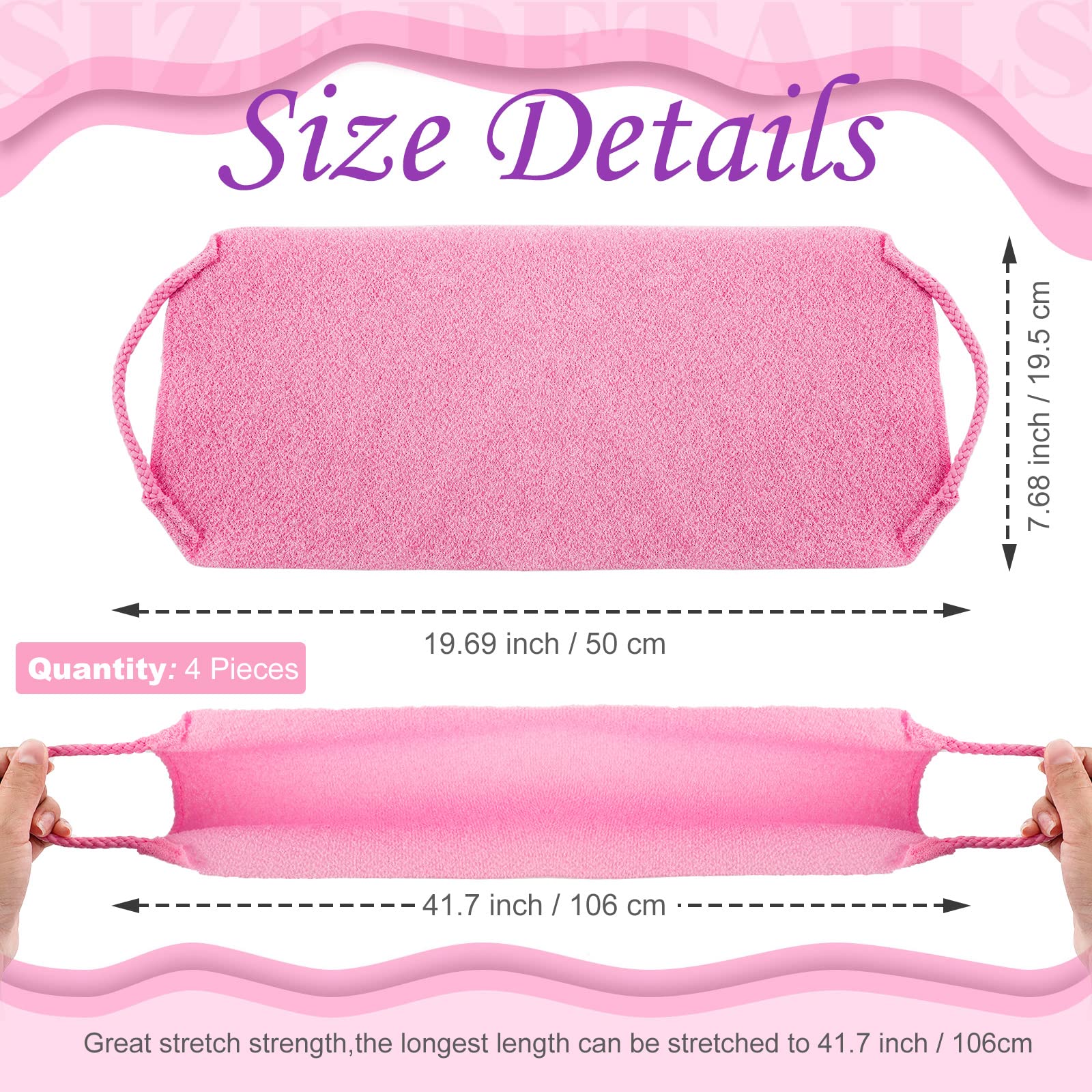 Ensemble quatre gants exfoliants Moukeren, idéal pour toute la famille.