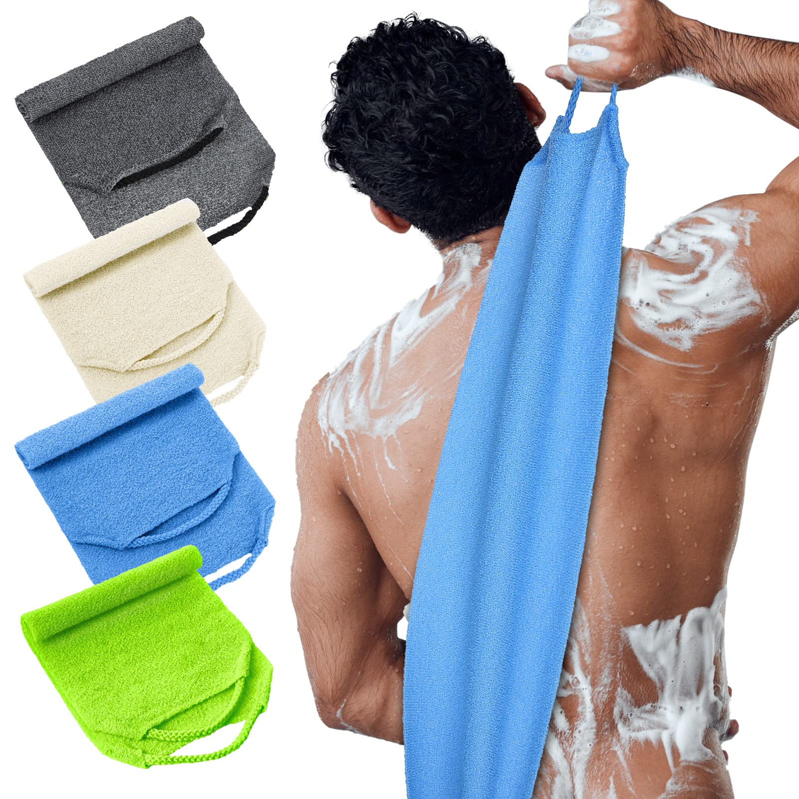 Moukeren gant exfoliant dos poignees bleu foncé: nettoyage du dos facilité.