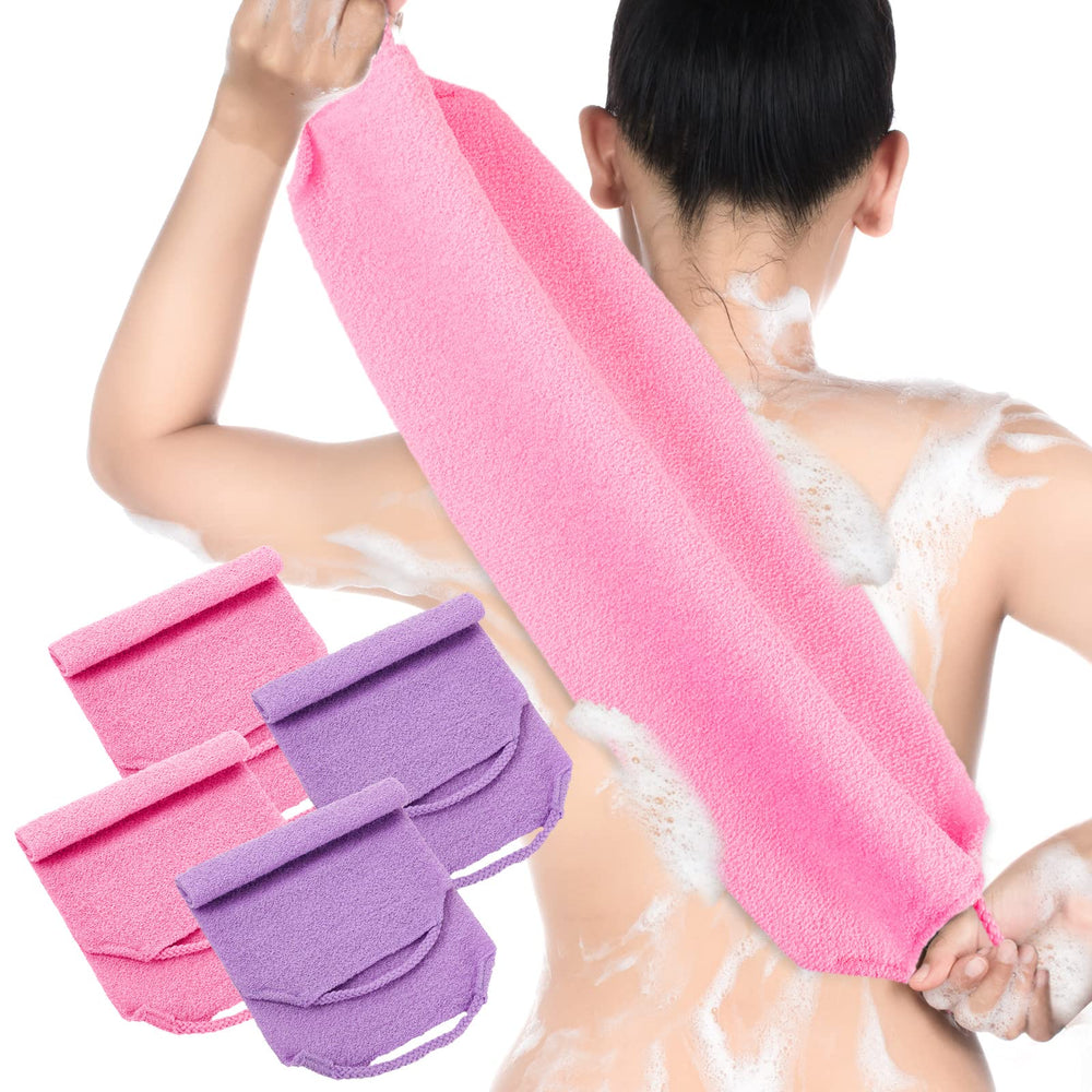Gant exfoliant dos Moukeren avec manche pour atteindre facilement le dos.