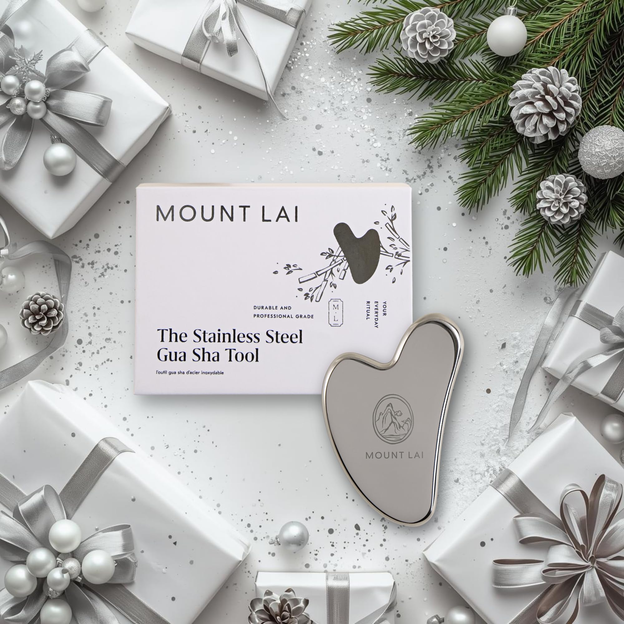 Mount Lai Gua Sha – contours-visage, outil robuste et précision pour un galbe plus net.