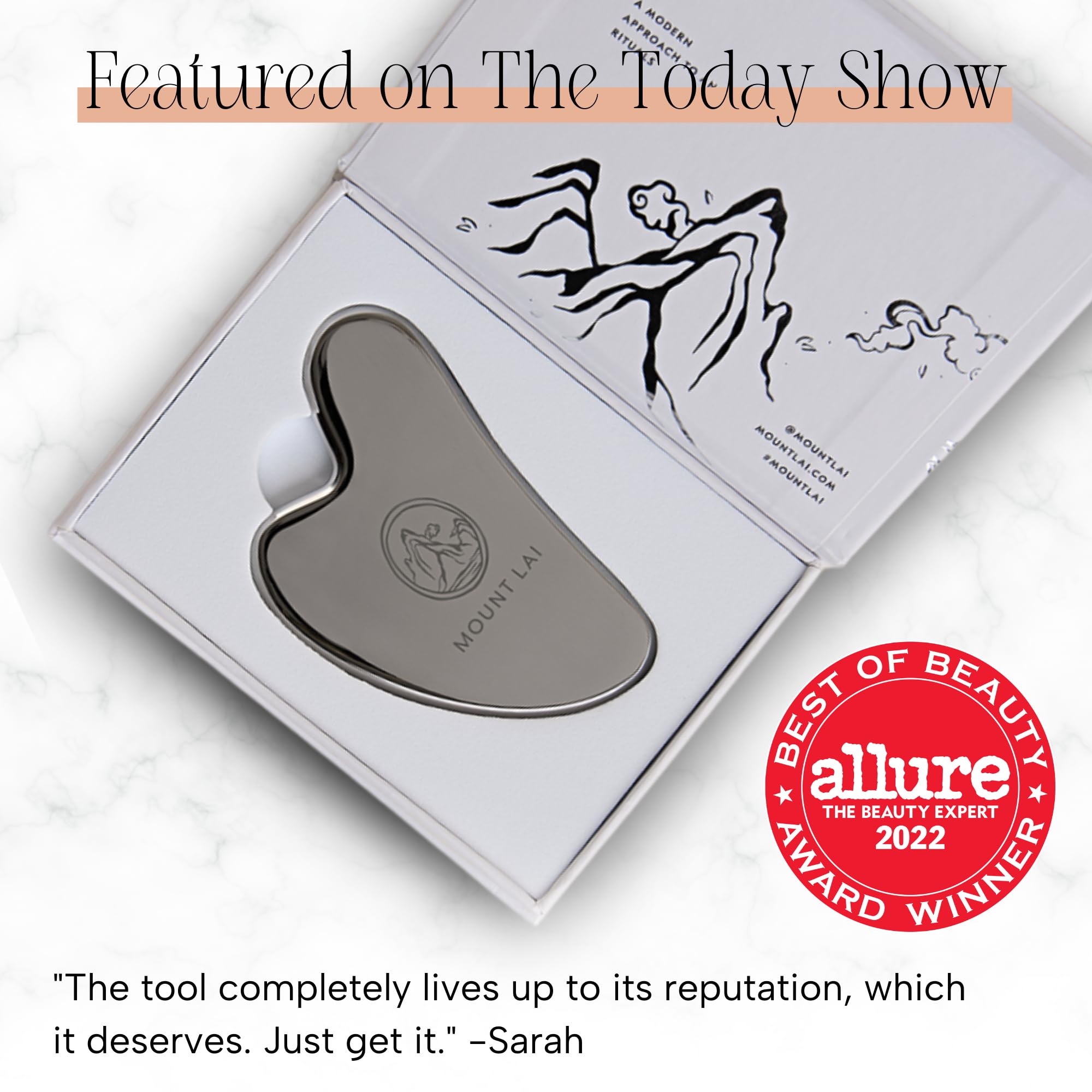 Mount Lai Gua Sha – glisse-doux, surface lisse pour une utilisation professionnelle à domicile.