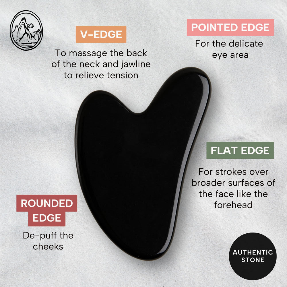 Mount Lai pierre obsidienne noire pour massage du visage, favorise relaxation et rituel quotidien.