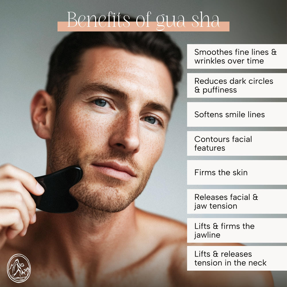 Mount Lai gua sha obsidienne noire, réduit les tensions et apporte un teint plus lumineux.