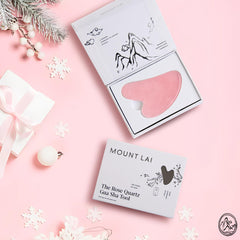 Mount Lai Gua Sha quartz rose authentique pour massage facial doux et apaisant.