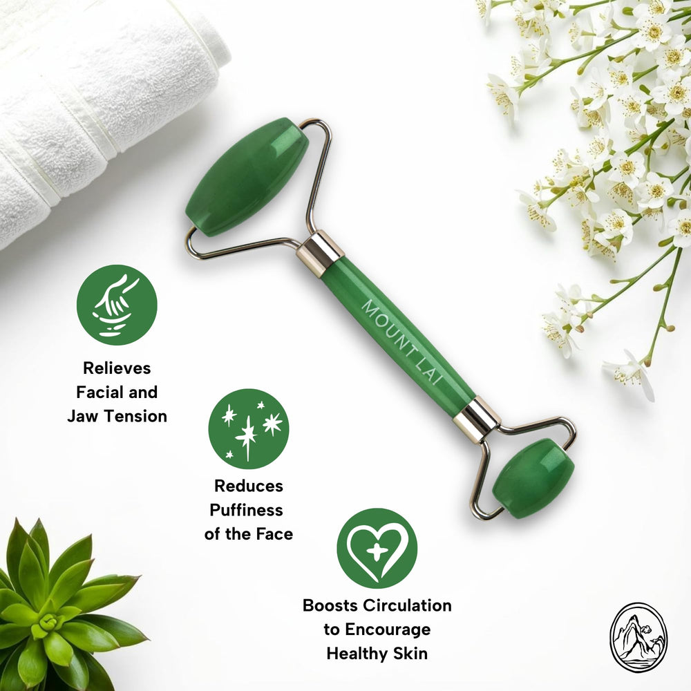 Rouleau jade Mount Lai favorise le drainage lymphatique du visage