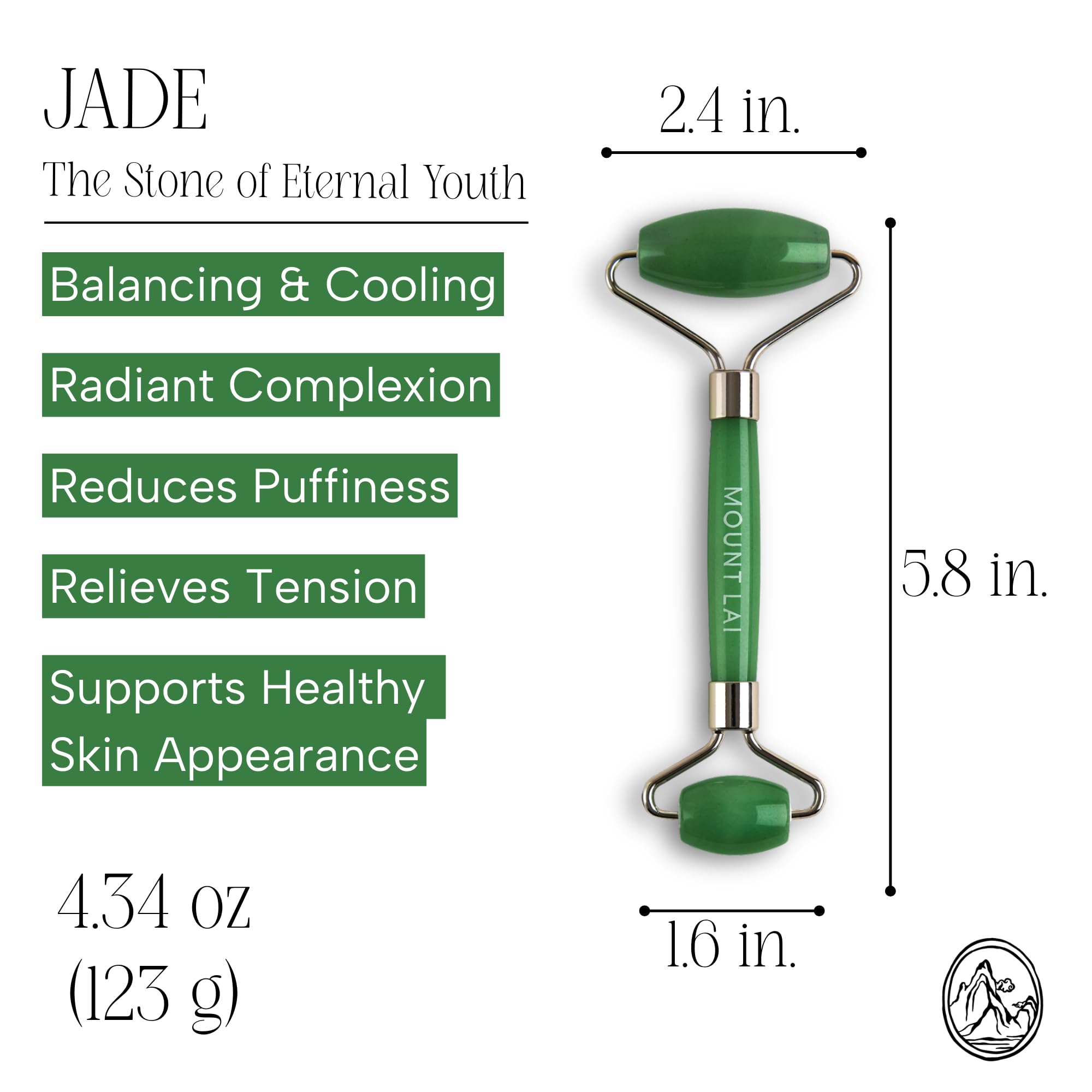 Rouleau jade Mount Lai apaise les tensions faciales et détend les muscles du visage