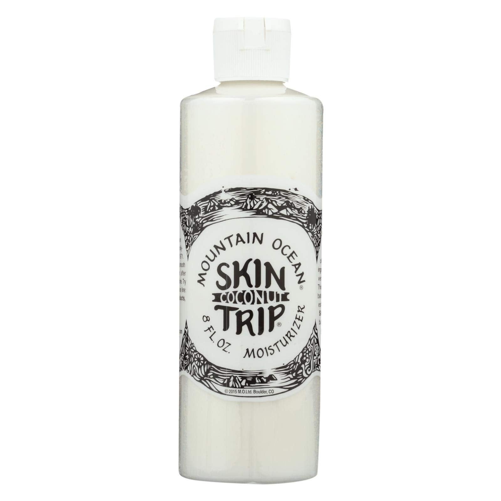 Mountain Ocean Coconut Skin Trip: bouteille montrant une hydratation douce et durable.