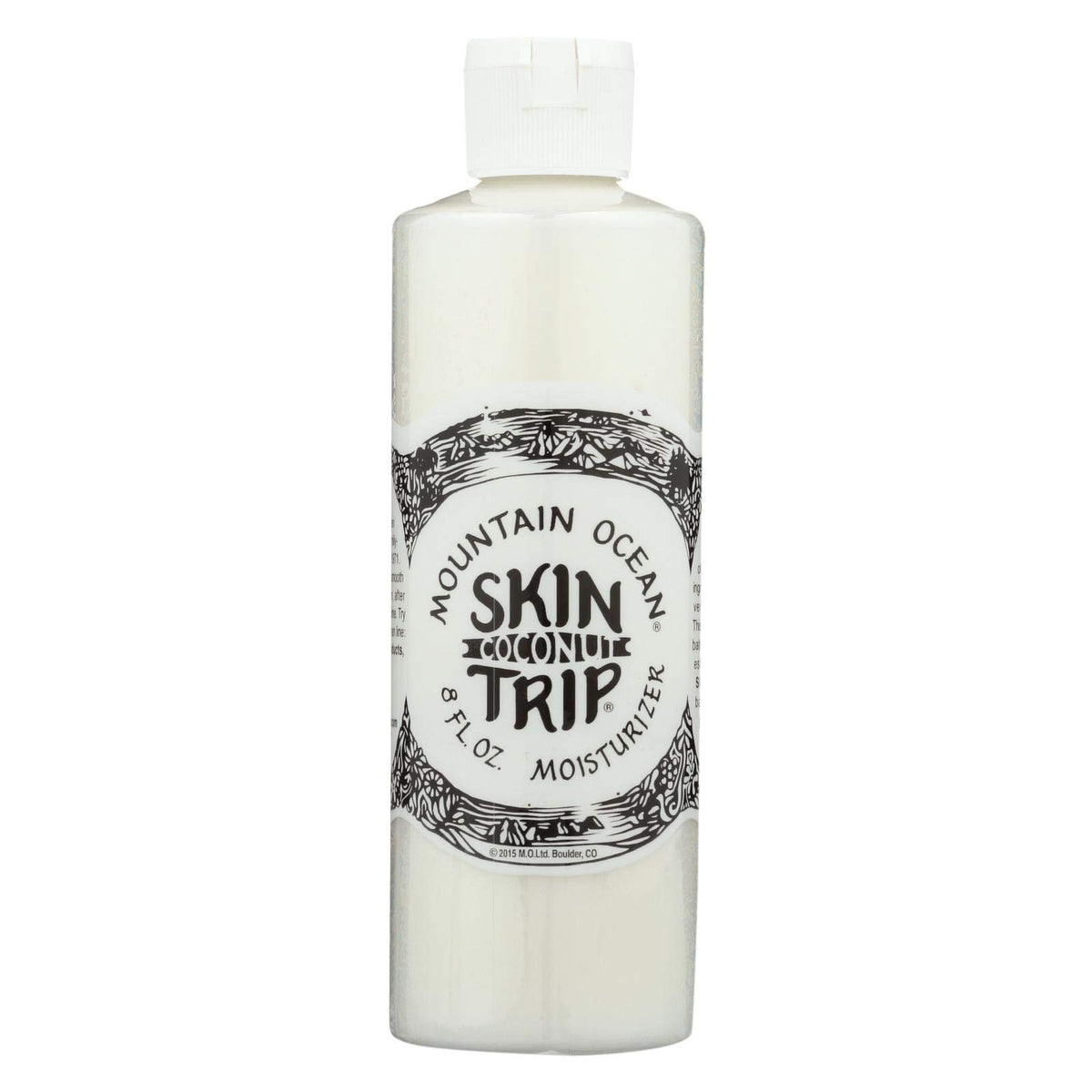 Mountain Ocean Coconut Skin Trip: bouteille montrant une hydratation douce et durable.