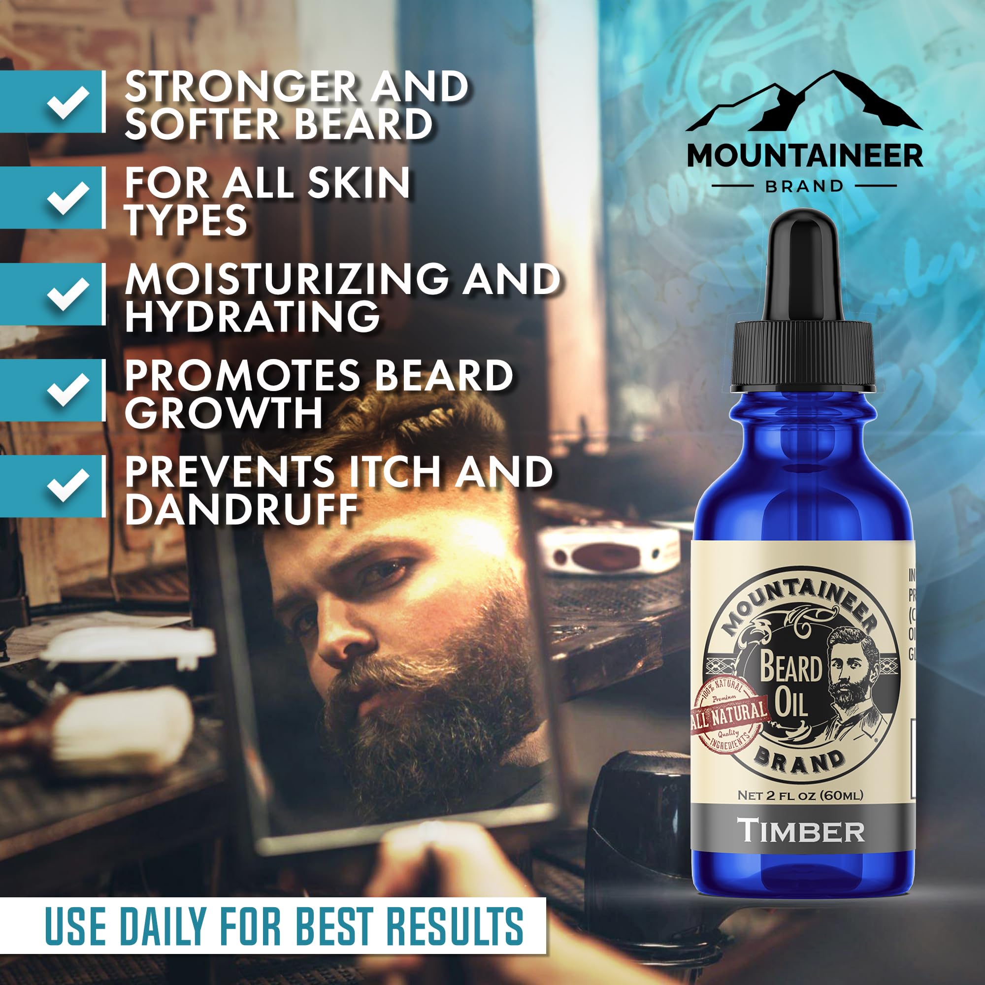 Huile Mountaineer Brand barbe – application mains pour hydrater en profondeur
