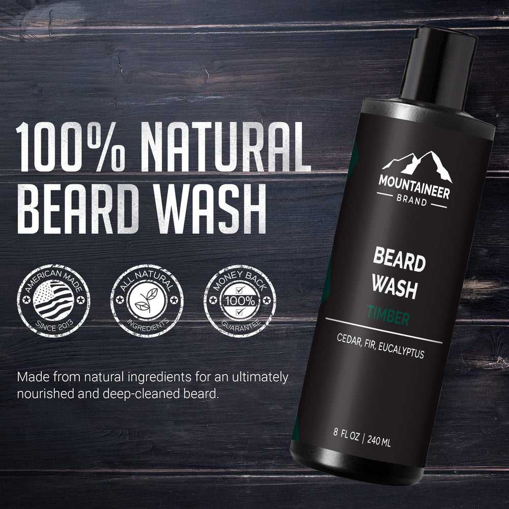 Mountaineer Brand — mousse épaisse, démêle et adoucit barbe et peau.