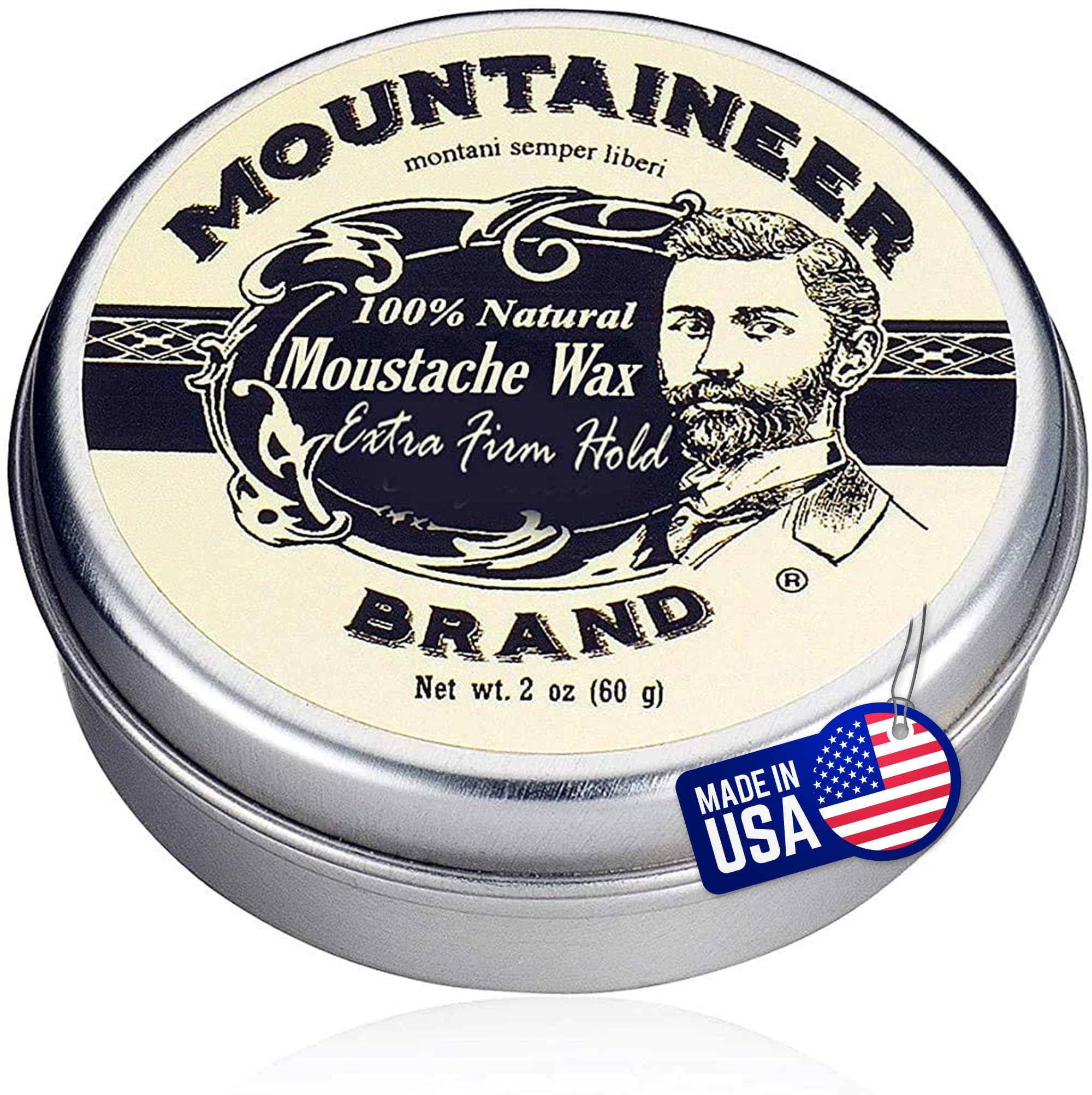 Mountaineer Brand cire moustache inodore pour application précise et tenue durable.