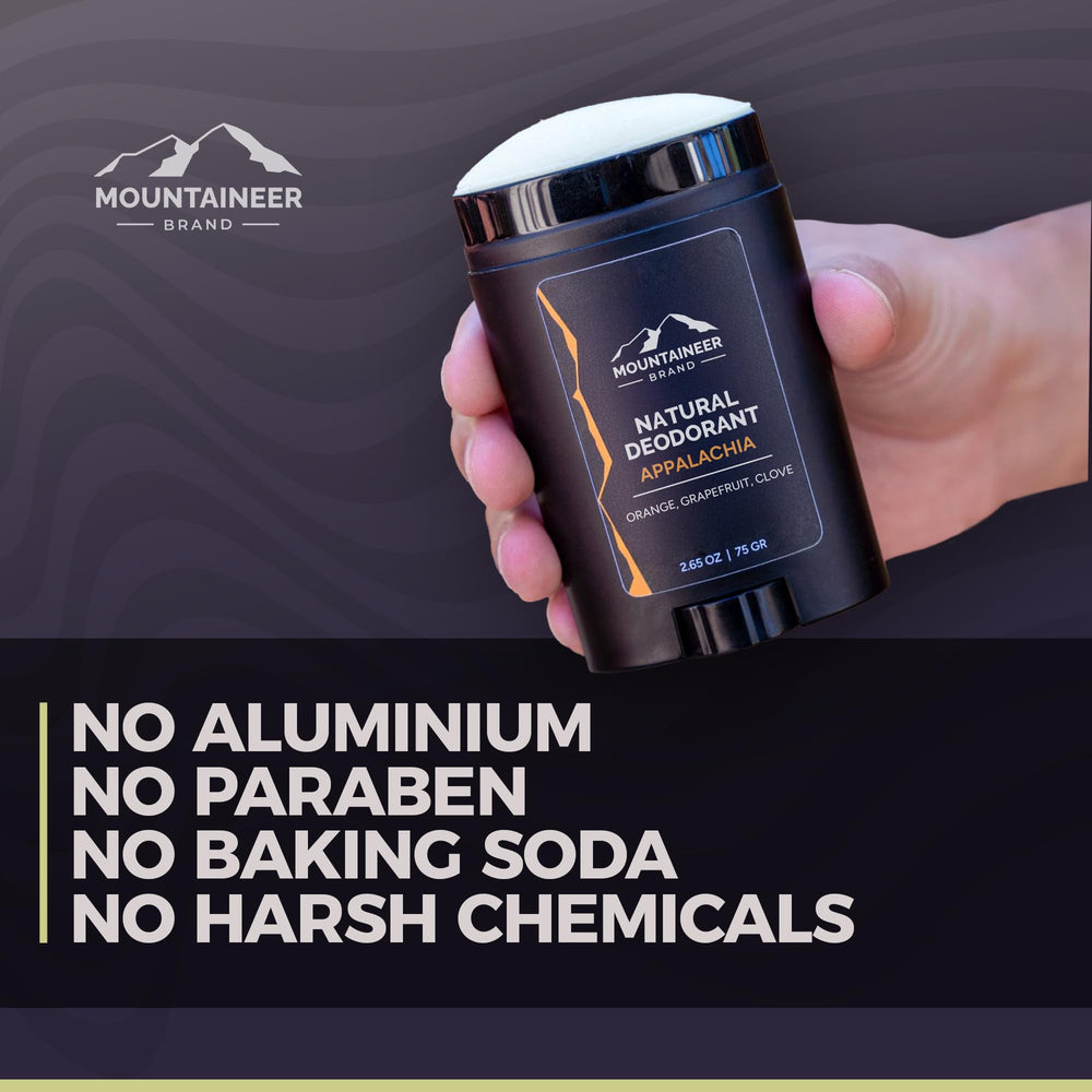 Mountaineer Brand Déodorant Naturel Timber – soin sans aluminium pour la peau sensible.