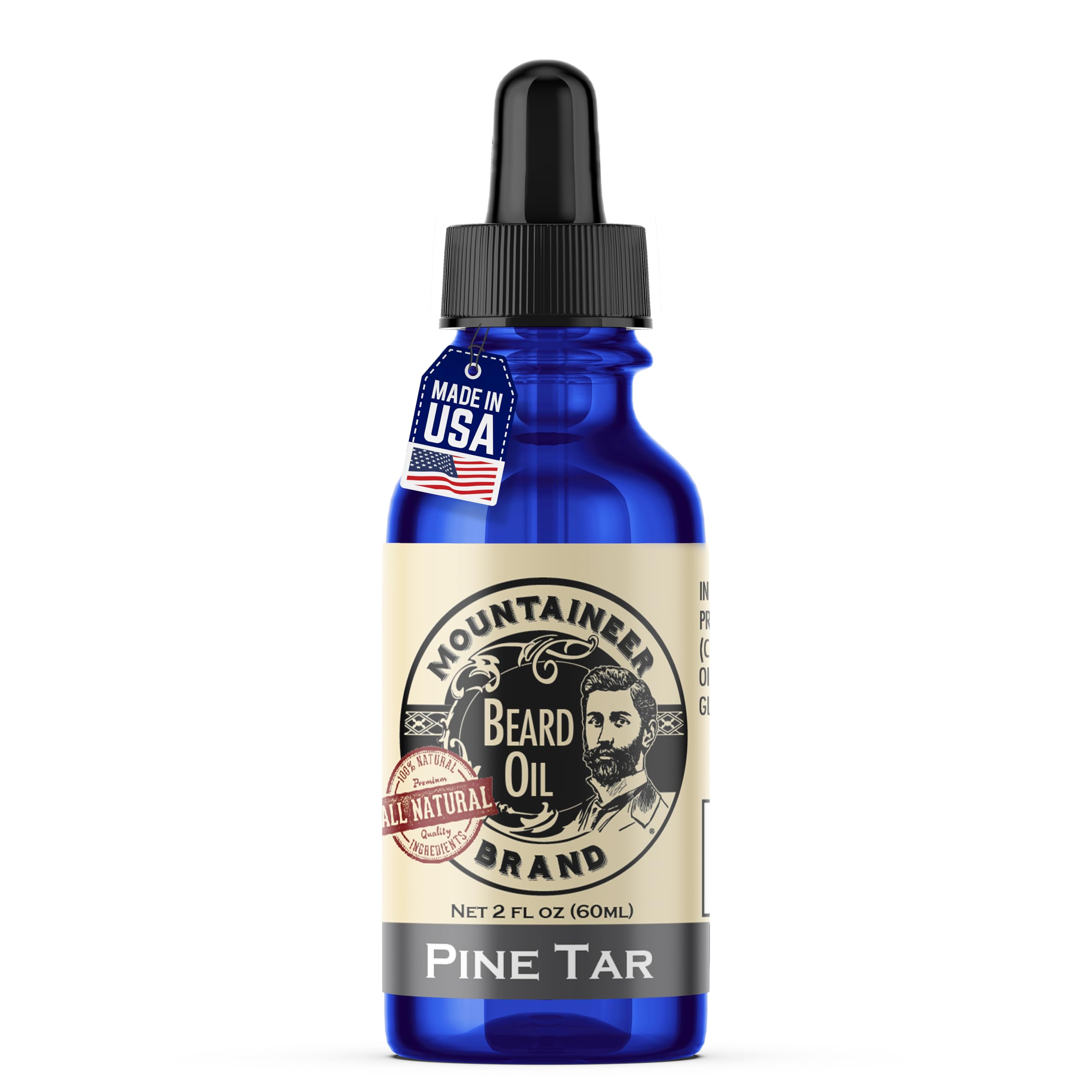 Mountaineer Brand Huile Barbe Bouteille Pin Goudron — hydratation naturelle pour votre barbe