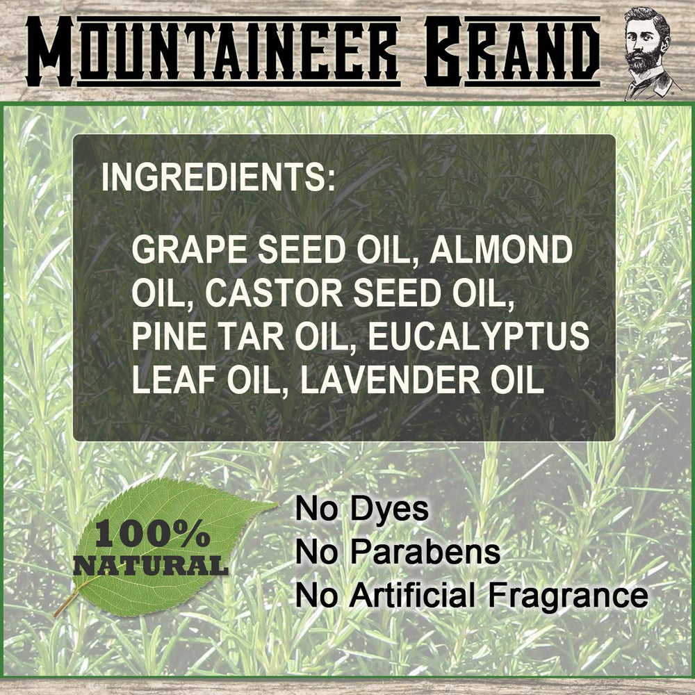 Mountaineer Brand Huile Barbe Massage Douce Pin Goudron — absorption rapide et confortable