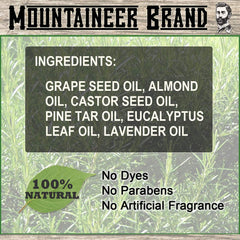 Mountaineer Brand Huile Barbe Massage Douce Pin Goudron — absorption rapide et confortable