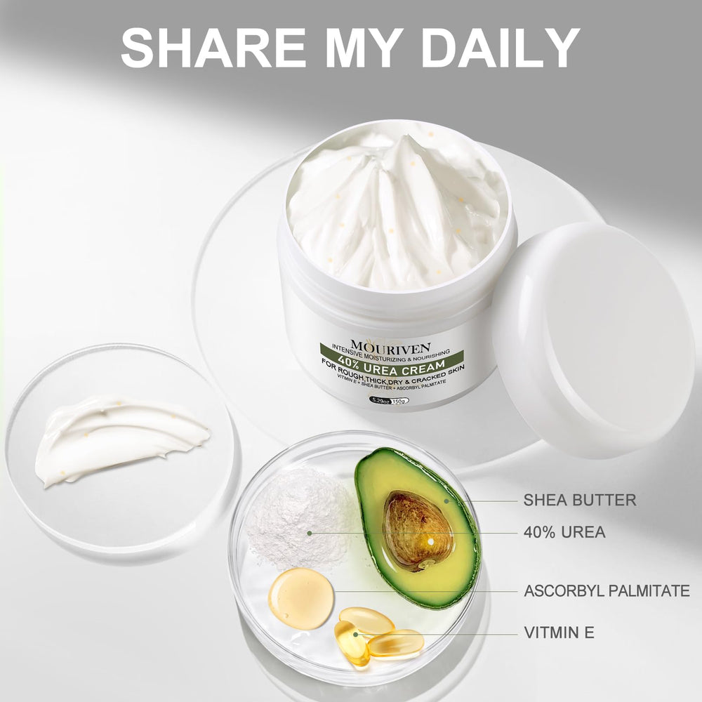 Mouriven Crème Urée 40% exfolie doucement les pieds pour peau plus lisse.