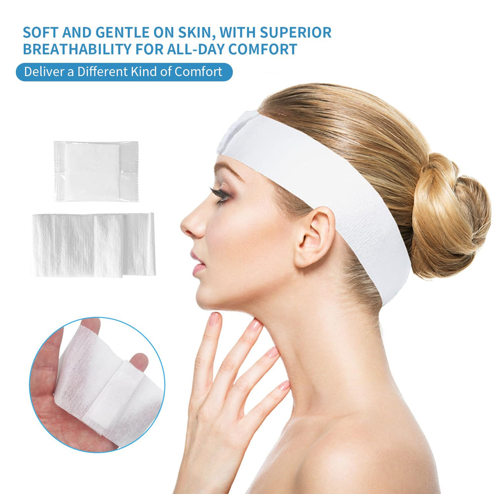 Bandeau MoyRetty jetable emballé individuellement, hygiène et commodité garanties.