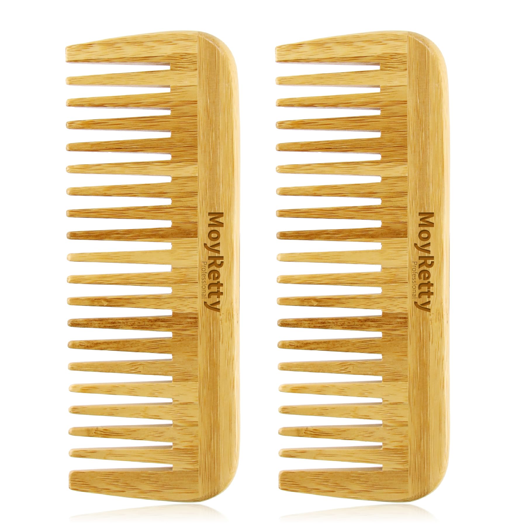 MoyRetty Bamboo : brosse à cheveux à dents larges pour démêler en douceur.