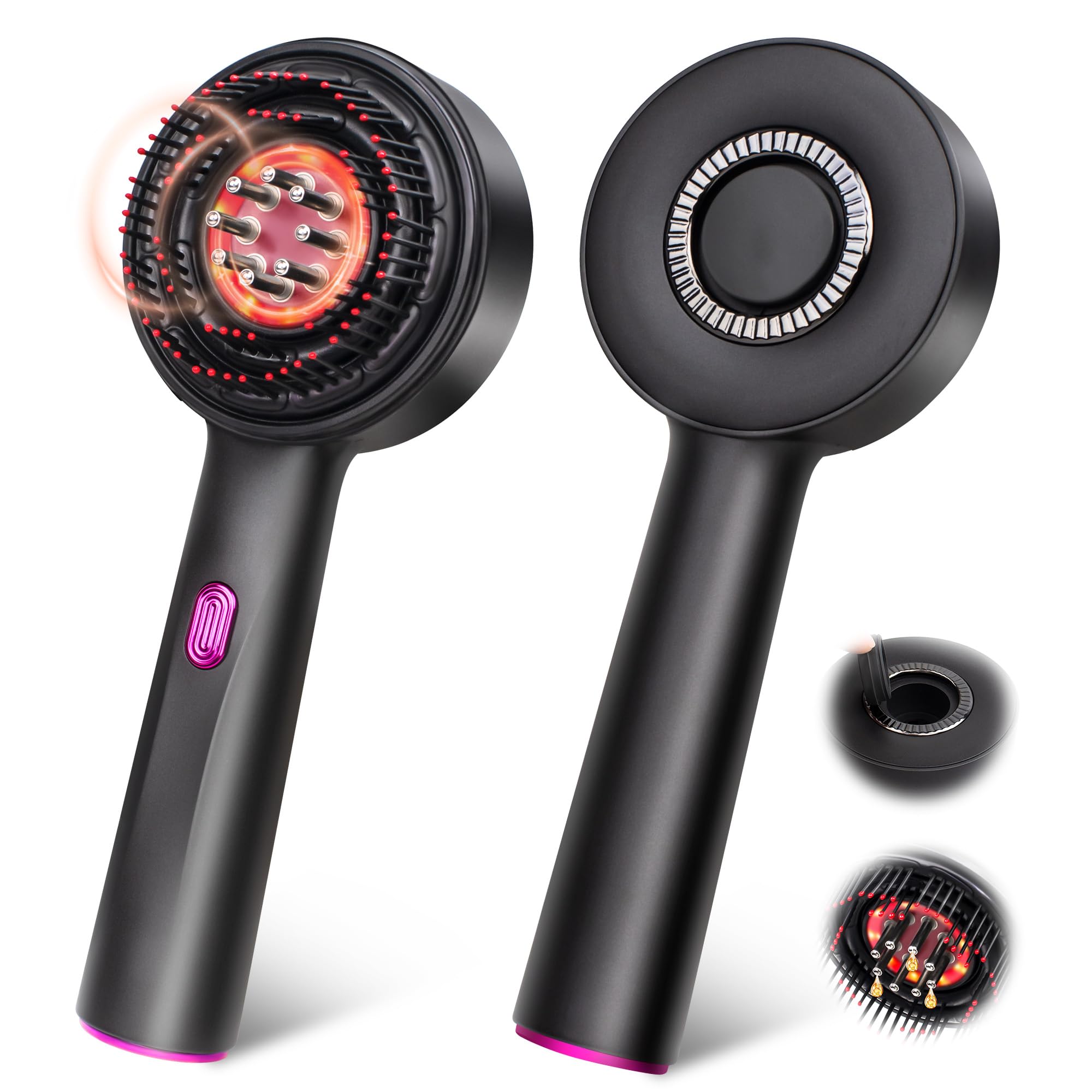 Masseur MPADQ avec 72 dents pour stimulation ciblée du cuir chevelu.
