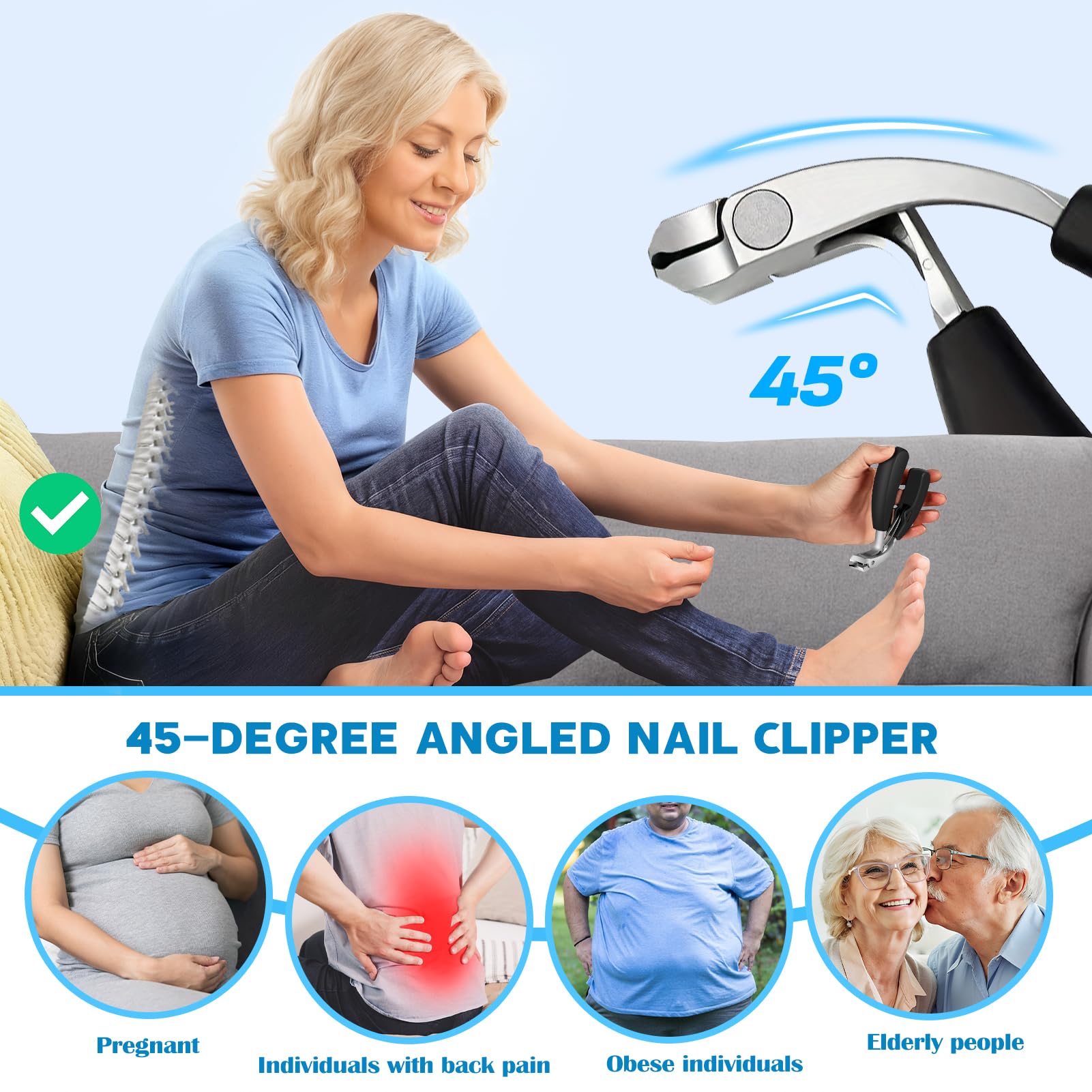 MPKDZNE Pinces-ongles-anglees: précision dans les coins difficiles.