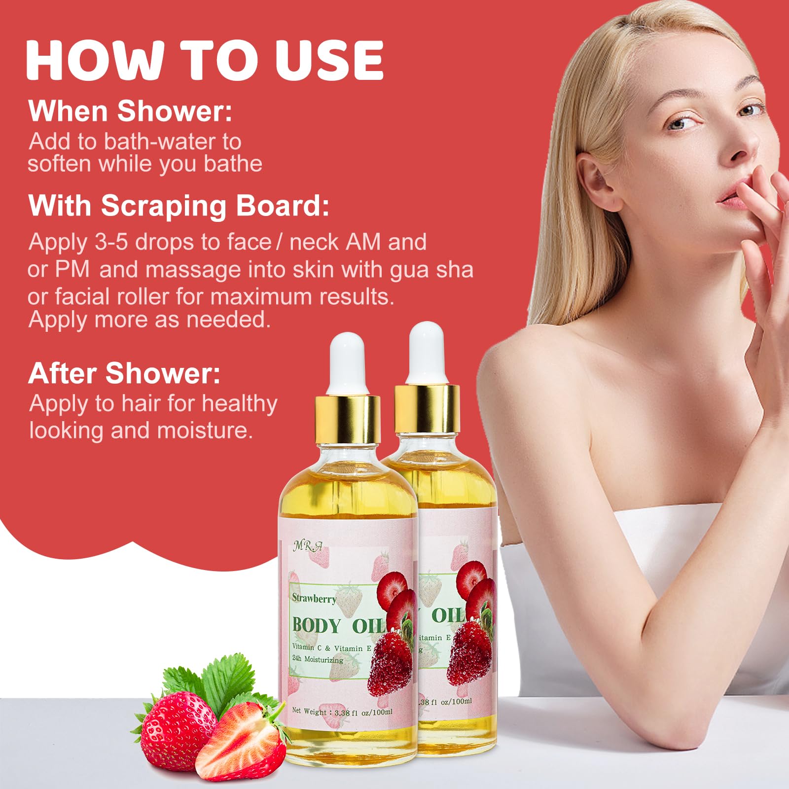 MR.A lot double huile fraise pour usages variés