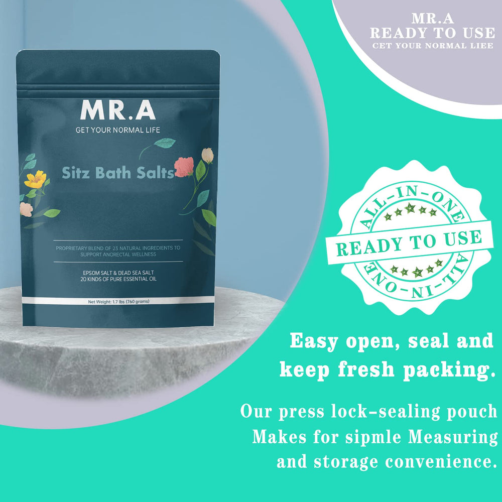 MR.A Sitz Bath Sels versement dans la baignoire — utilisation facile dans la routine.