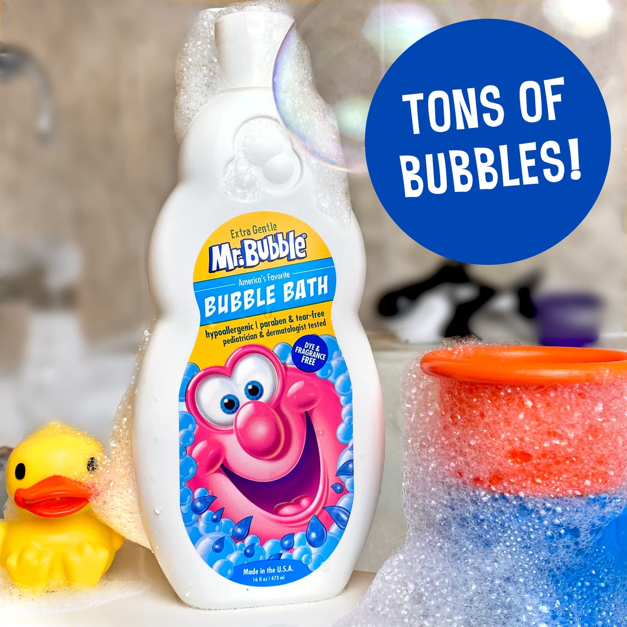 Mr. Bubble Bain Extra Doux — sans parabènes et sans sulfates pour douceur.