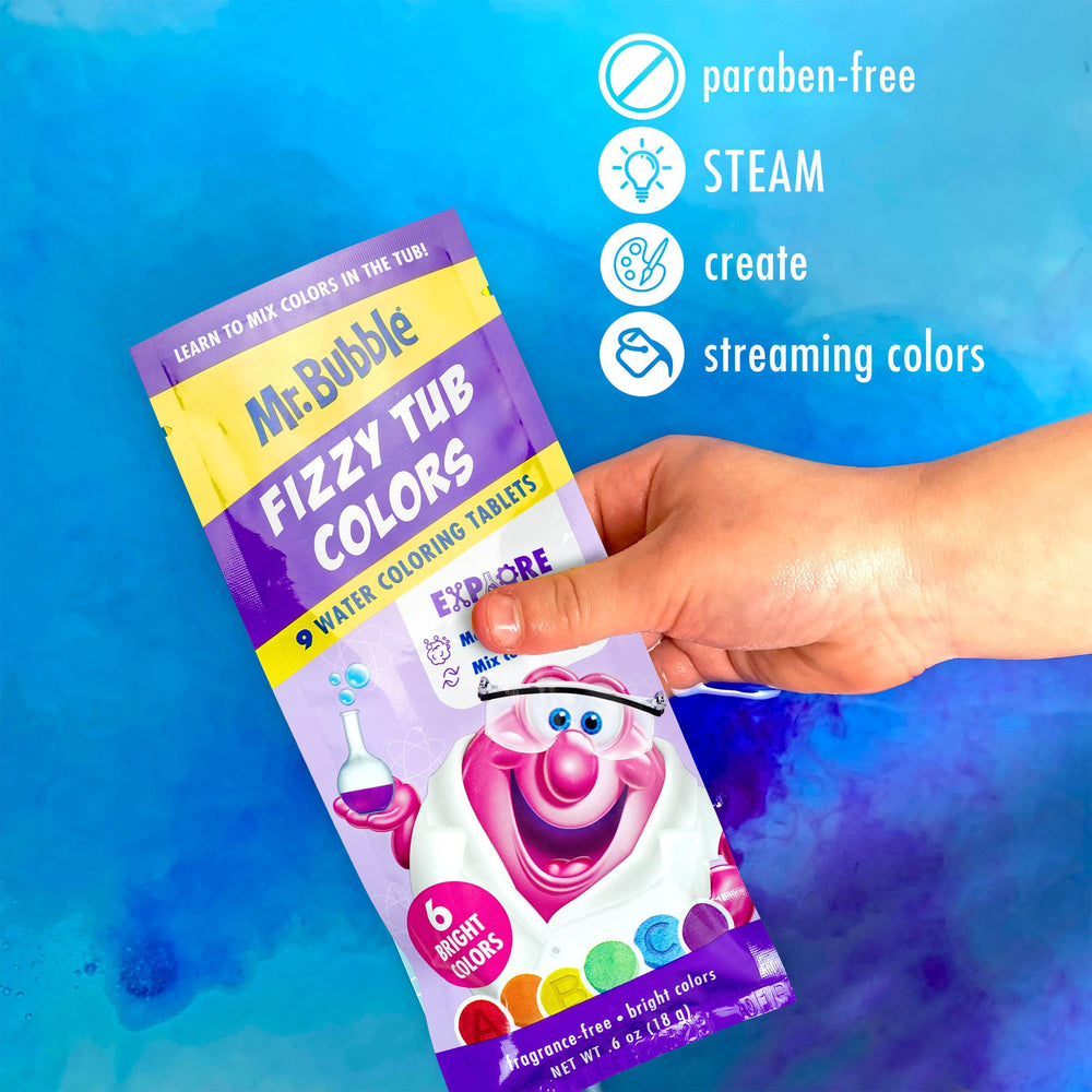Yellow tablet dissolving for bright, cheerful bath color.