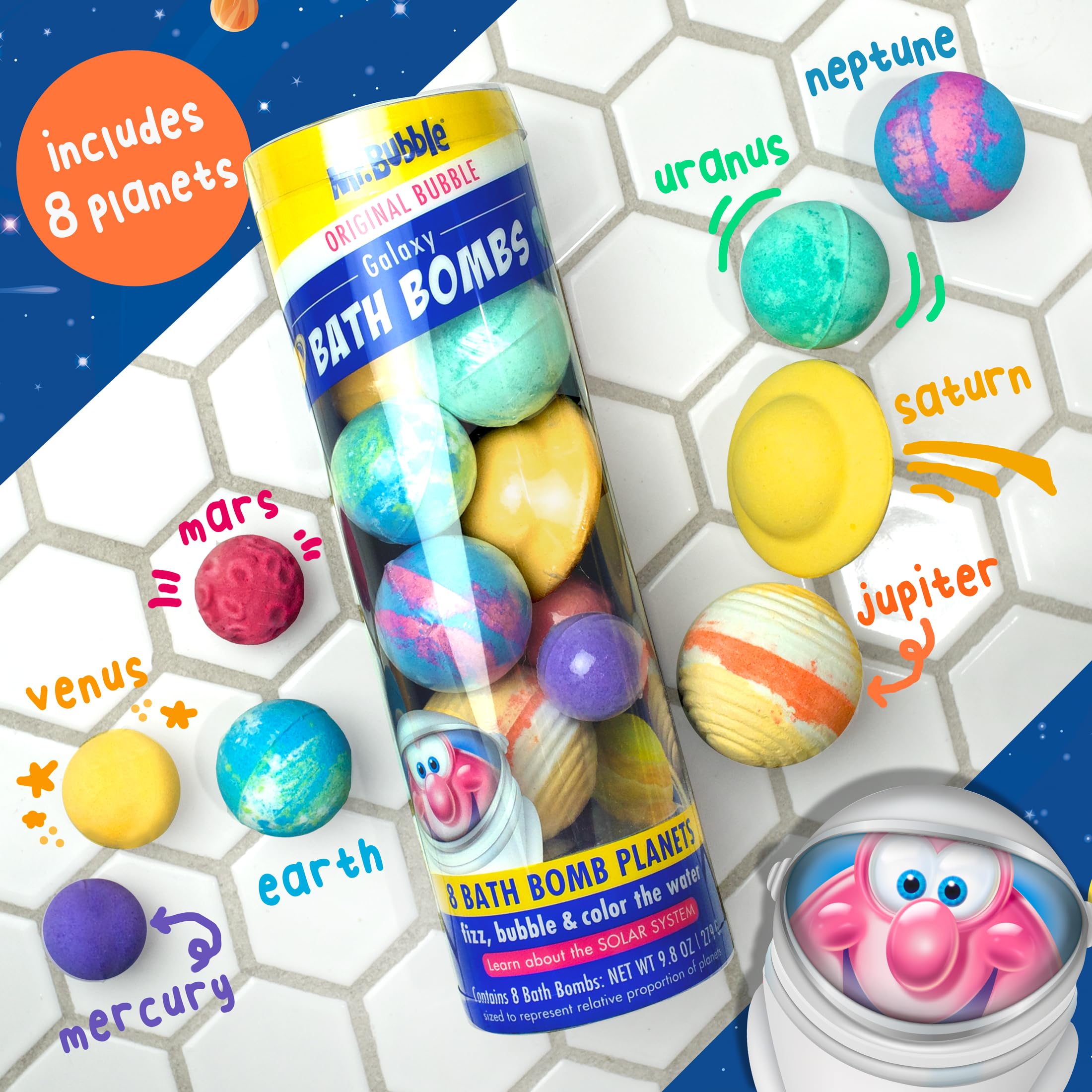 Mr. Bubble Galaxy Vénus: eau tourbillonnante et parfum Bubble Gum rafraîchissant