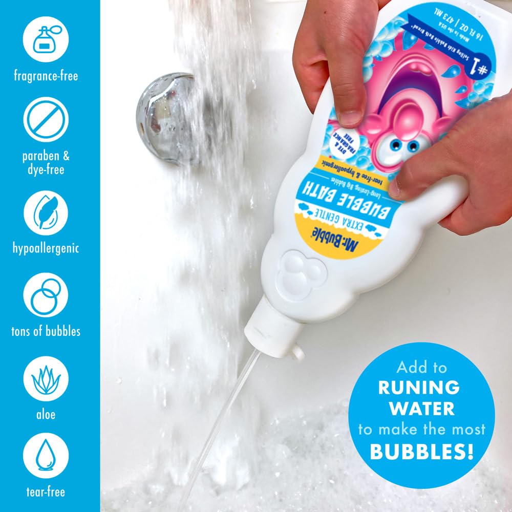Mr. Bubble utilisation facile qui verse dans l eau chaude