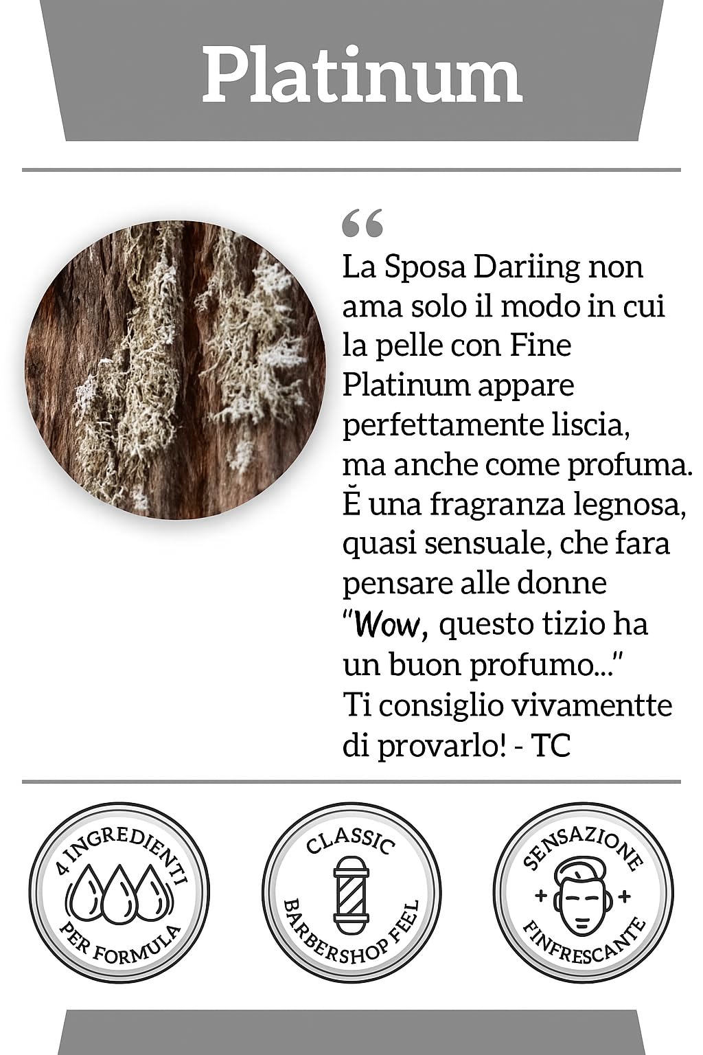 Mr. Fine Aftershave Platinum, étui et emballage, présentation élégante sur le comptoir.