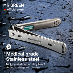 MR.GREEN coupe-ongles en acier inoxydable au nickel, durable.