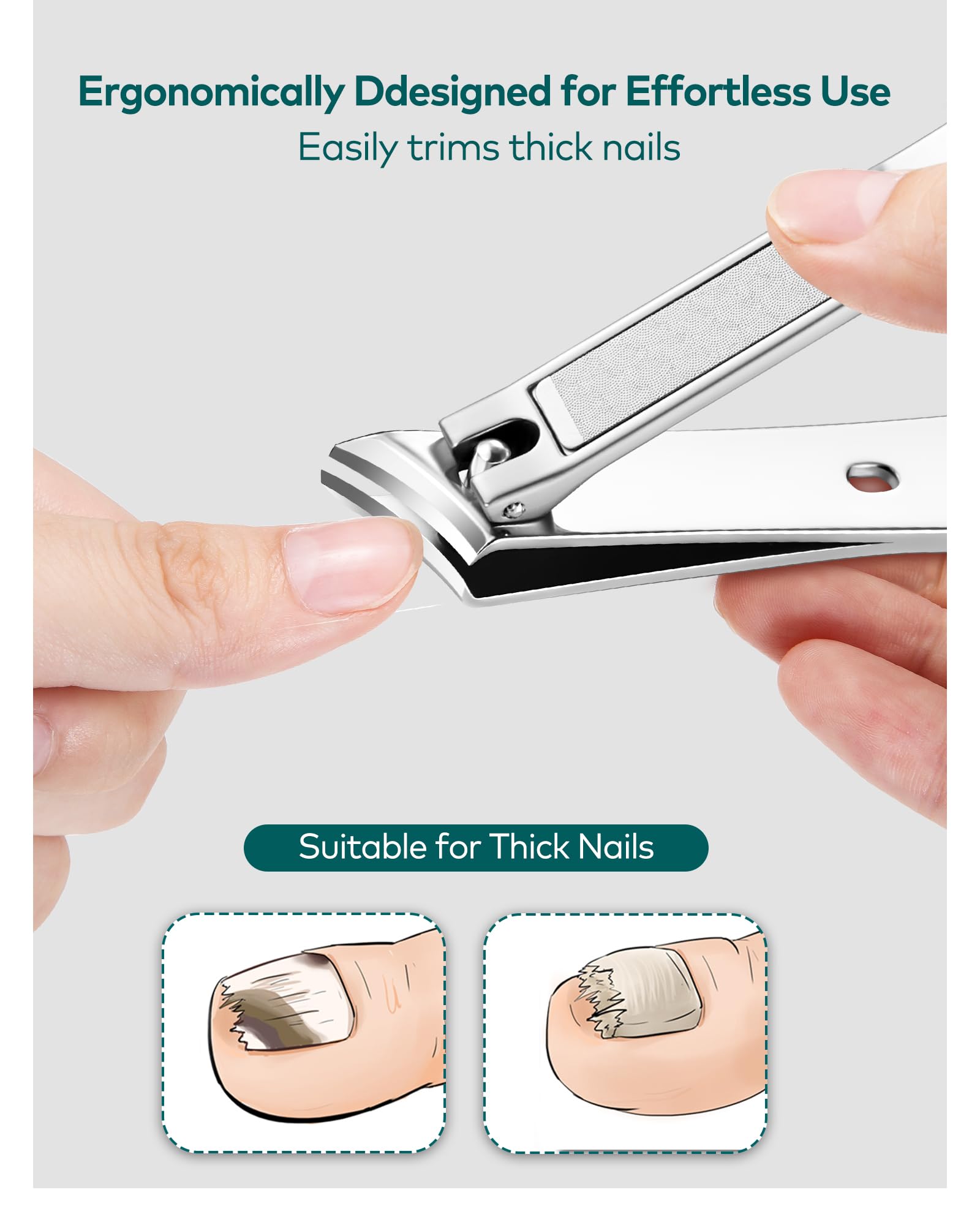 MR.GREEN coupe-ongles inox incurvé, adaptée aux contours des ongles