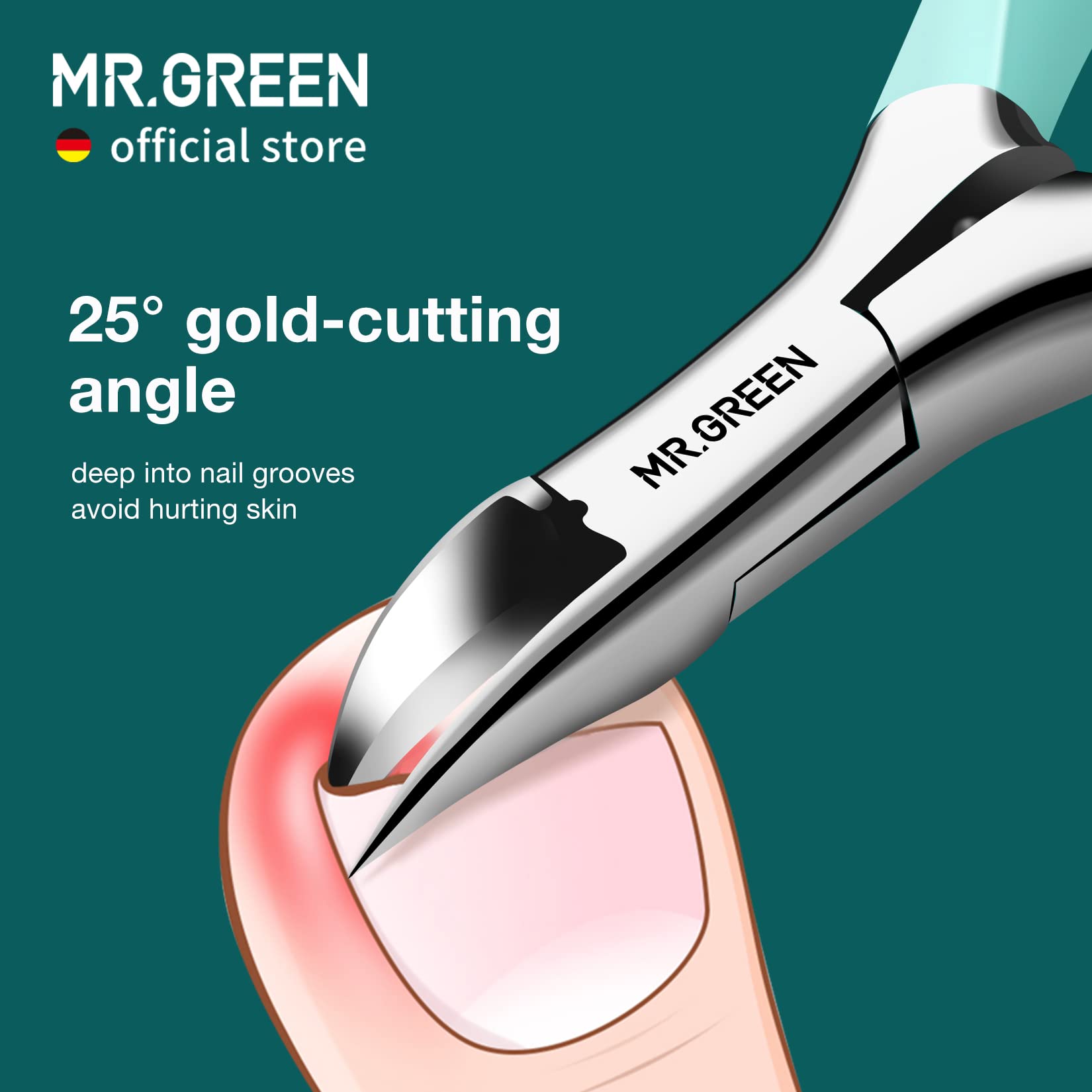 MR.GREEN coupe-ongles incarné pour ongles incarnés, précision et confort.
