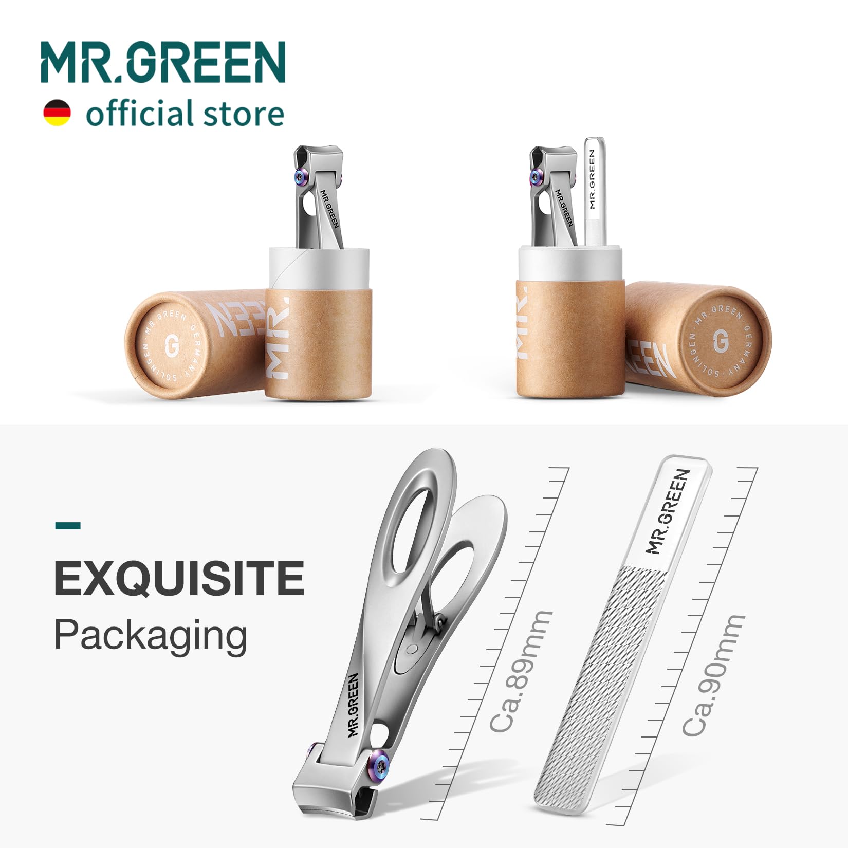 MR.GREEN coupe-ongles idéal pour domicile et voyage grâce à sa robustesse.
