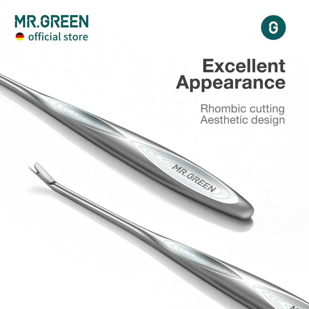 MR.GREEN design ergonomique pour un geste précis et confortable lors du soin des cuticules.