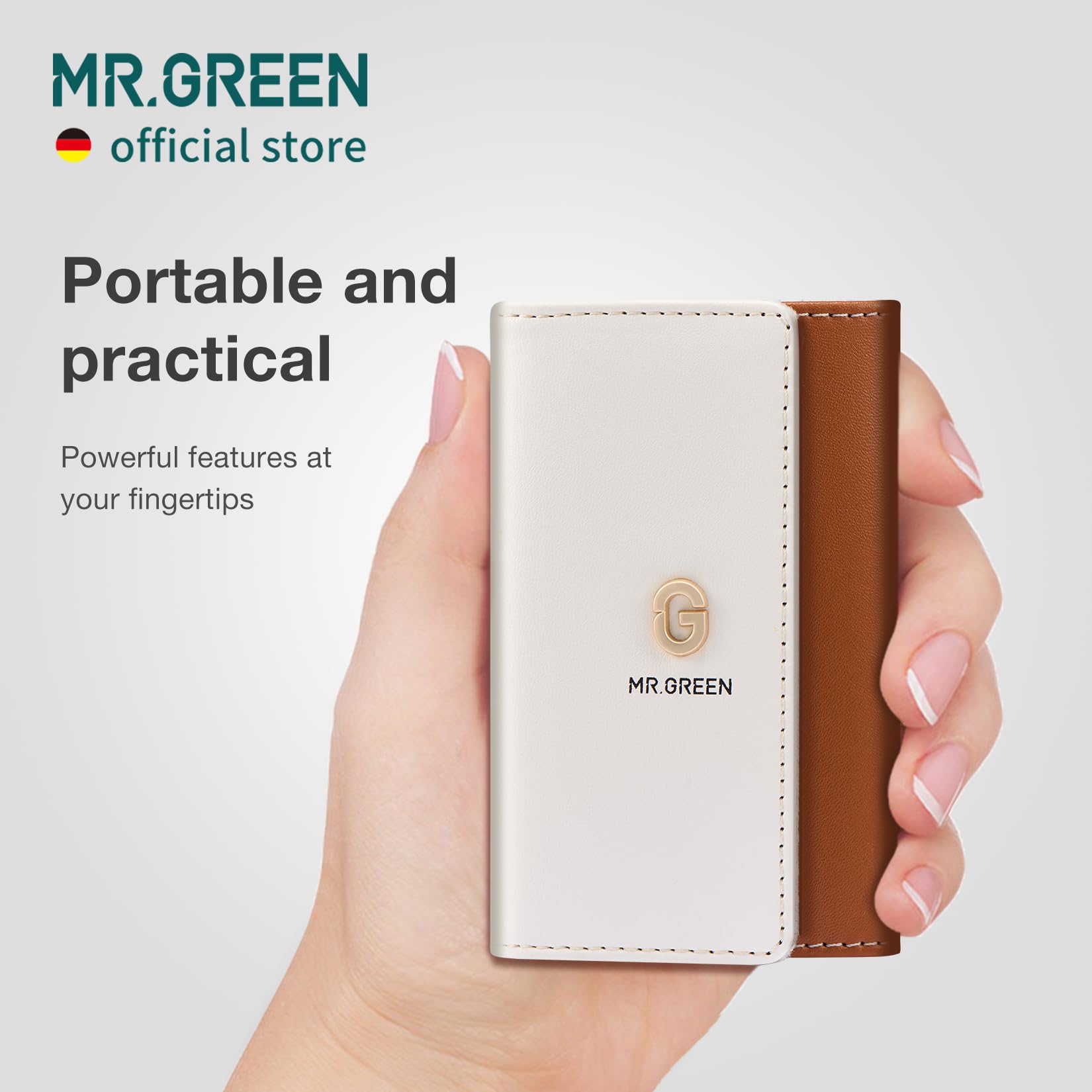 MR.GREEN étui en cuir haut de gamme avec logo G, design chic