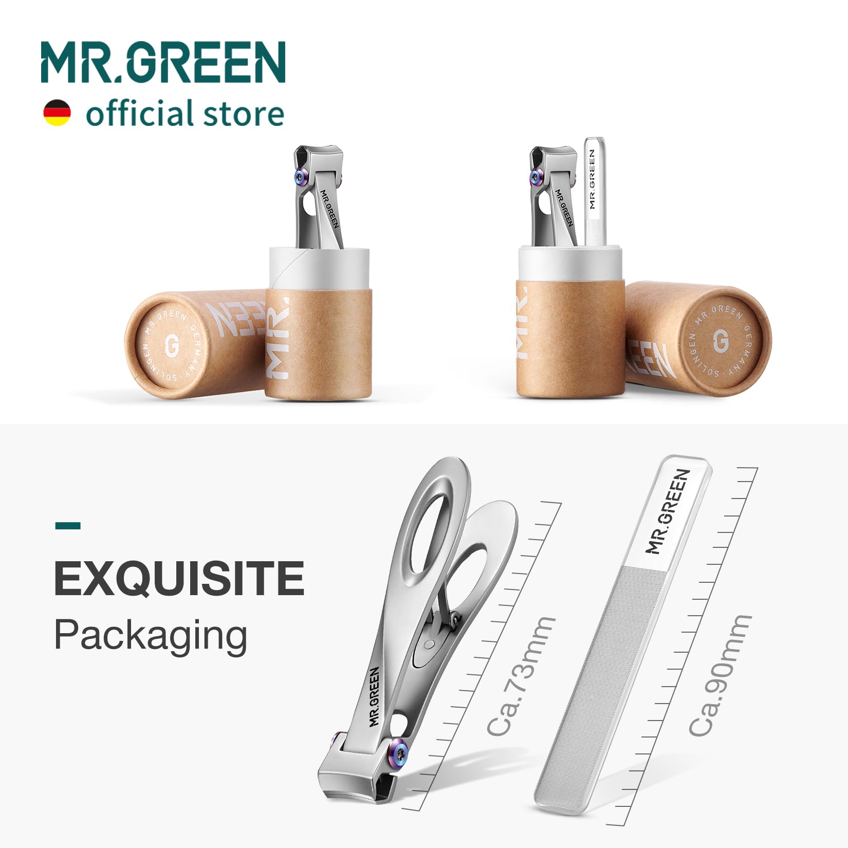 MR.GREEN nail clipper ideal for manicure and toenail care.