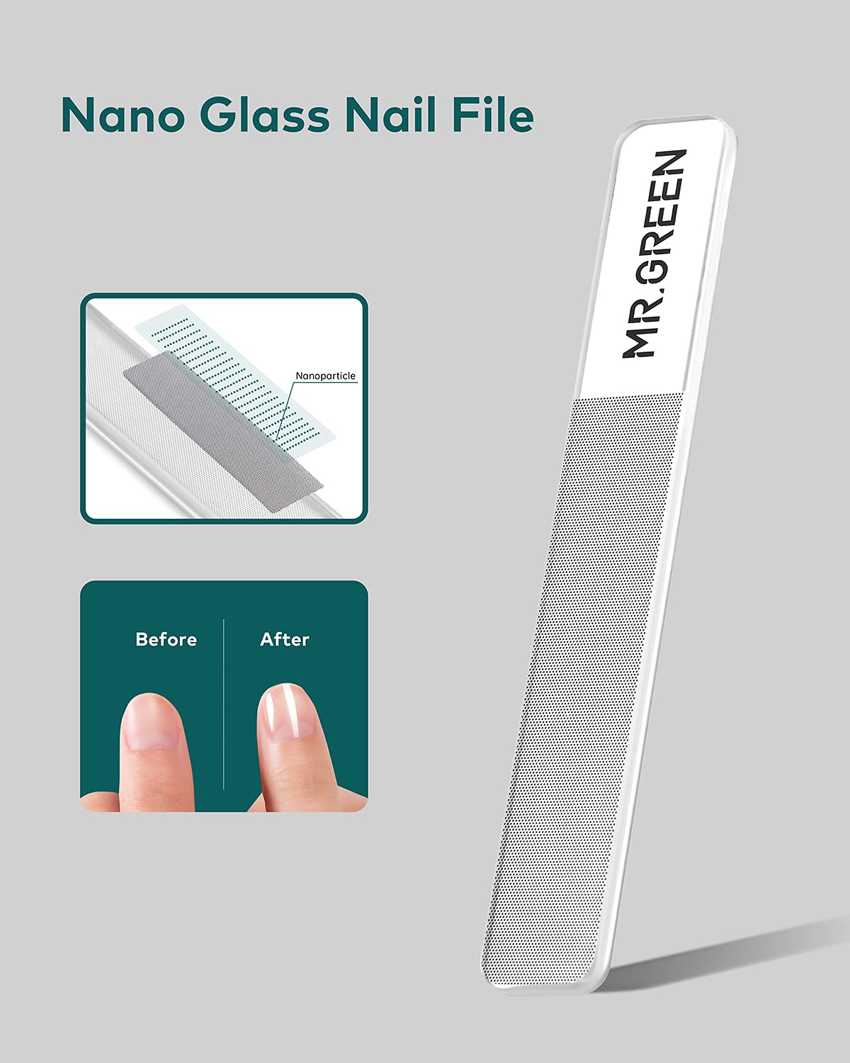 MR.GREEN nano-verre-polisseur: polissage précis et lisse des ongles